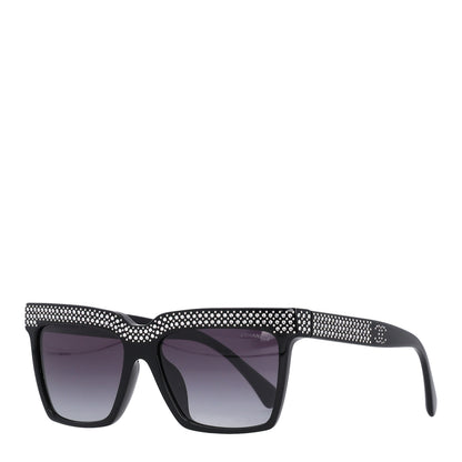 Chanel Acetate Strass Rectangle Sunglasses 71539A Black 1 of 8