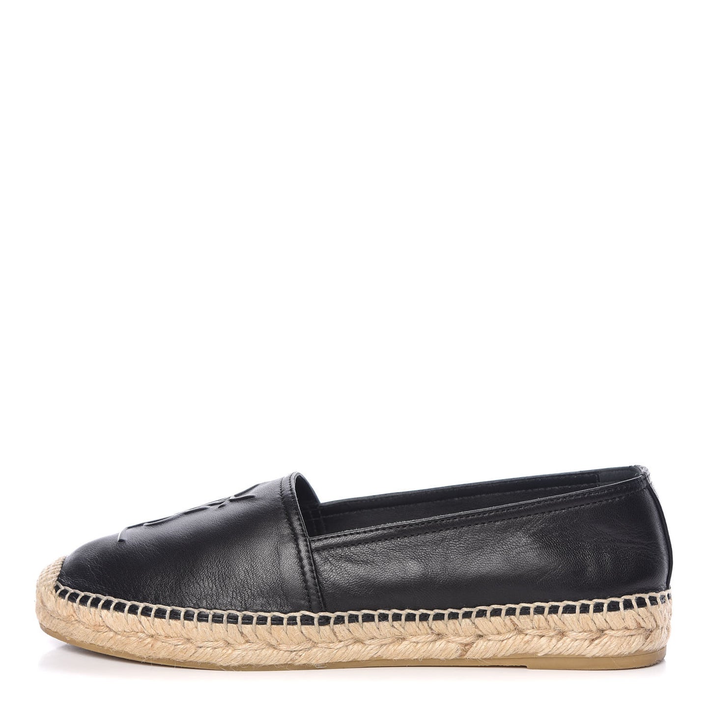 Lambskin Monogram Espadrilles 37 Black