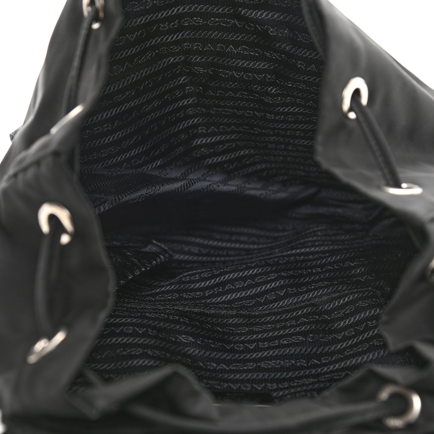 Tessuto Nylon Grommet Backpack Black