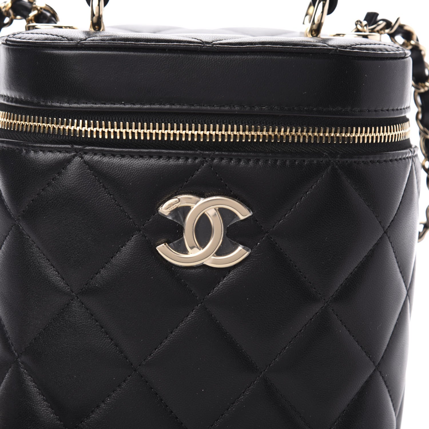 Chanel Lambskin Quilted Trendy Vanity Case Black 10 of 10