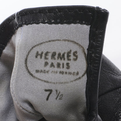 Hermes Lambskin Soya Kelly Lock Gloves Black 7.5 4 of 4