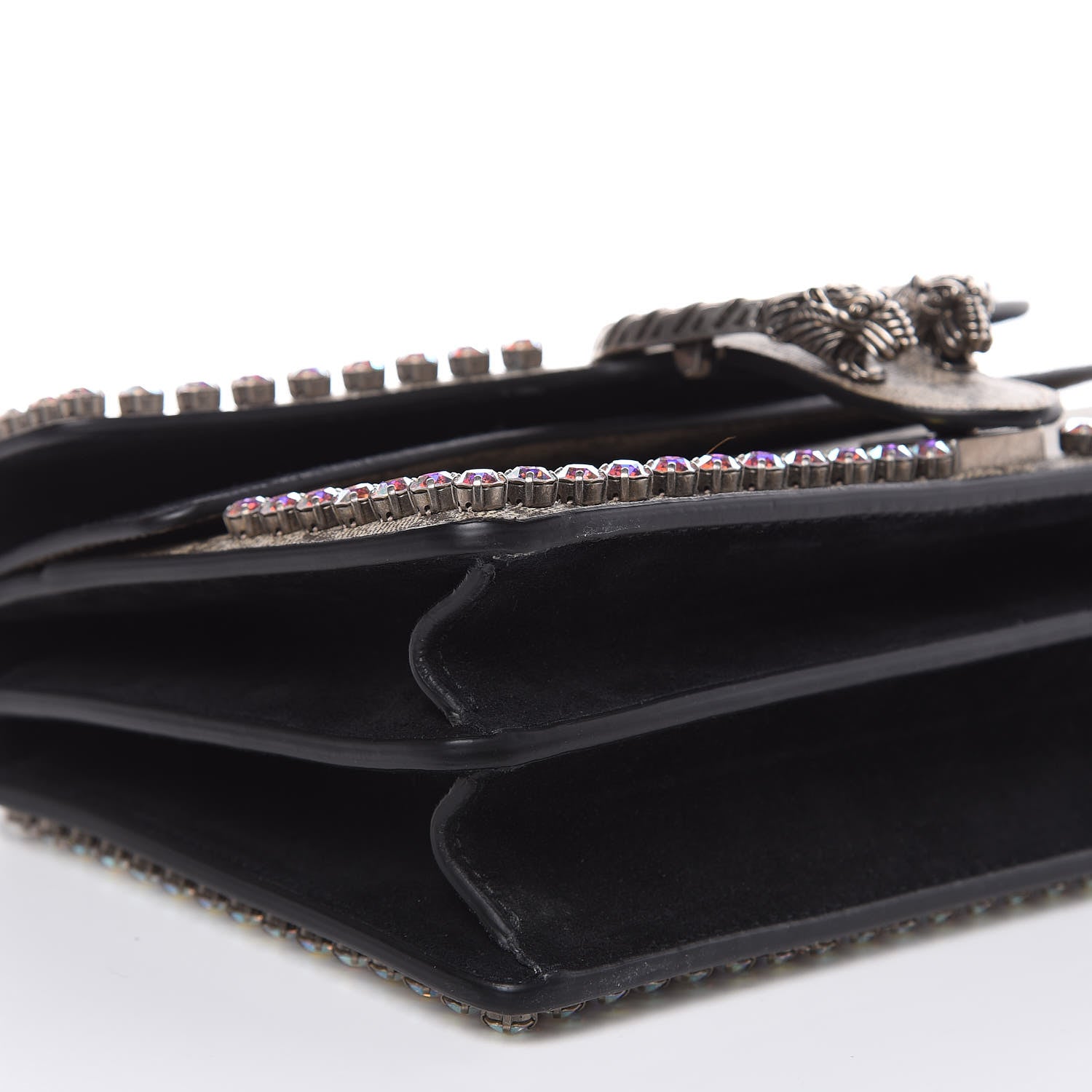 Gucci GG Supreme Monogram Crystal Small Dionysus Shoulder Bag Black 8 of 12