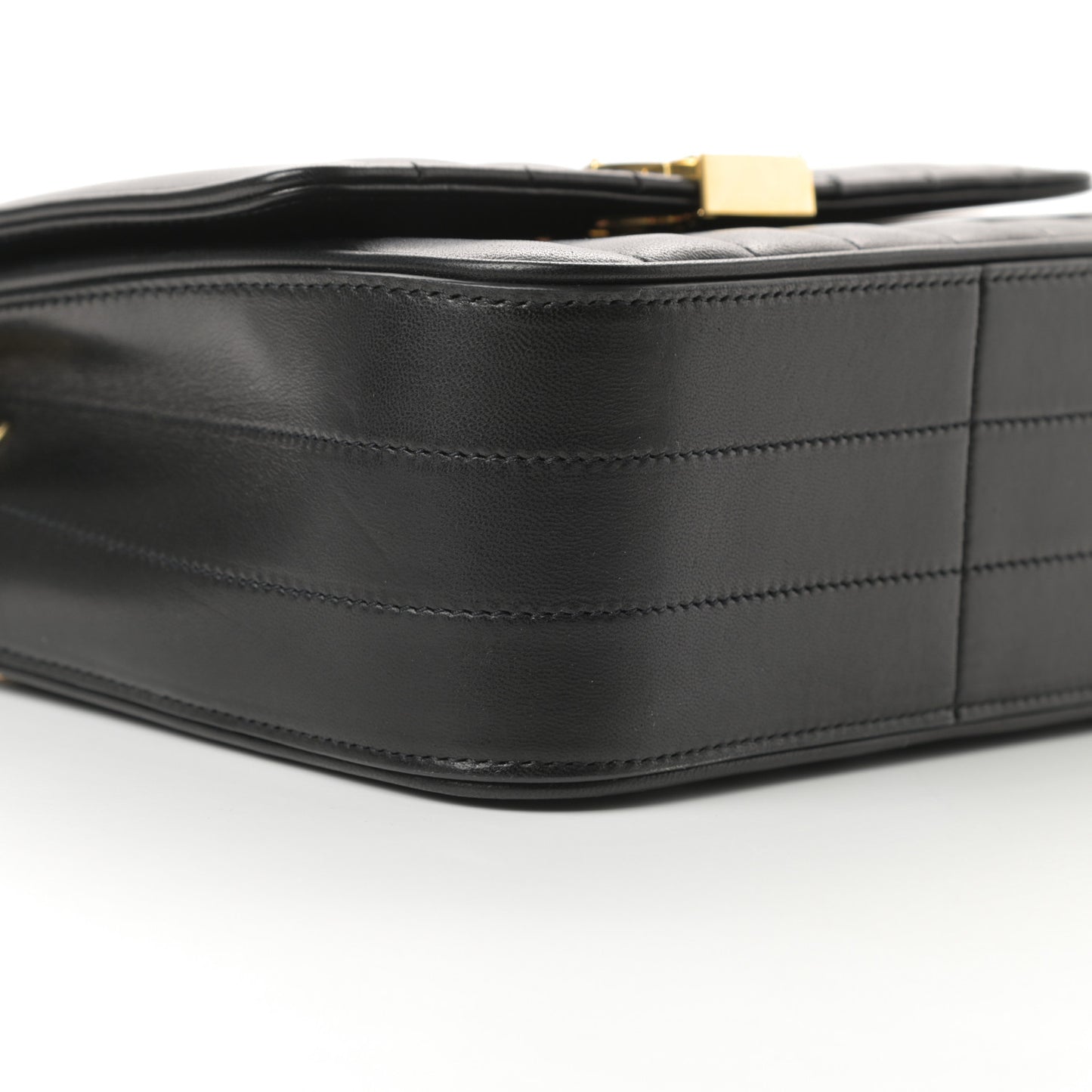 Lambskin Matelasse Monogram Medium Vicky Chain Bag Black