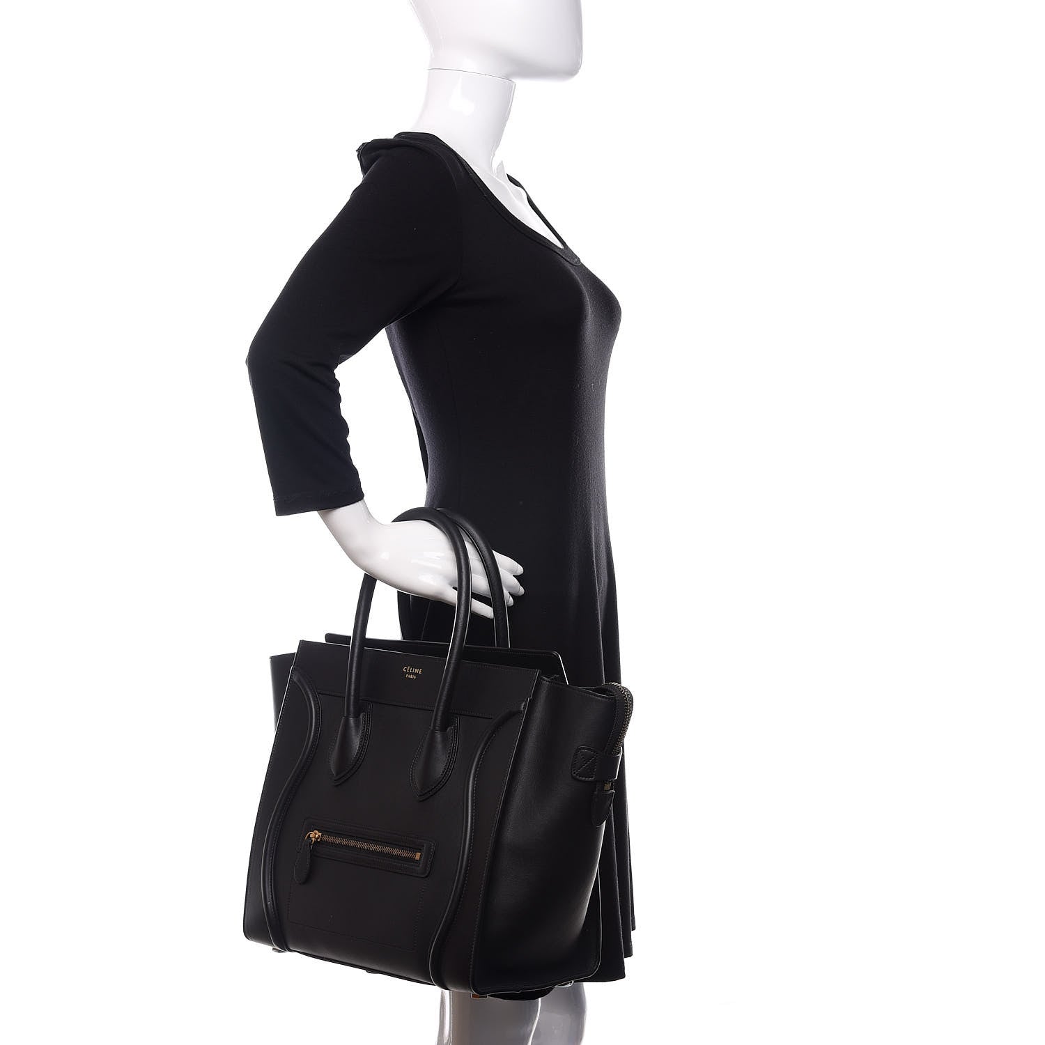 Celine Smooth Calfskin Mini Luggage Black 2 of 9