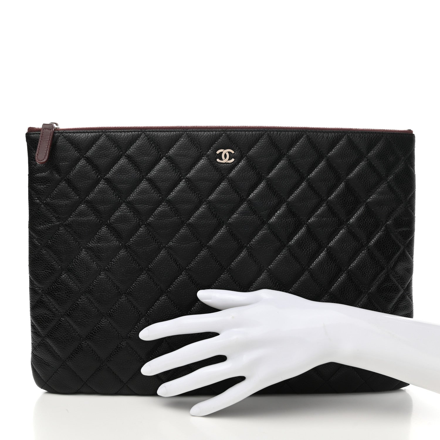 Chanel Caviar Quilted Large Cosmetic Case Black 2 of 7