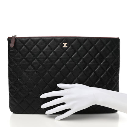 Chanel Caviar Quilted Large Cosmetic Case Black 2 of 7