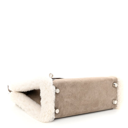 Hermes Veau Grizzly Mouton Shearling Swift Teddy Mini Kelly 20 Gris Caillou Ecru Etoupe 9 of 22