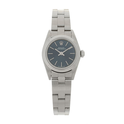 Rolex Stainless Steel 24mm Oyster Perpetual Watch Blue 76080 1 of 5
