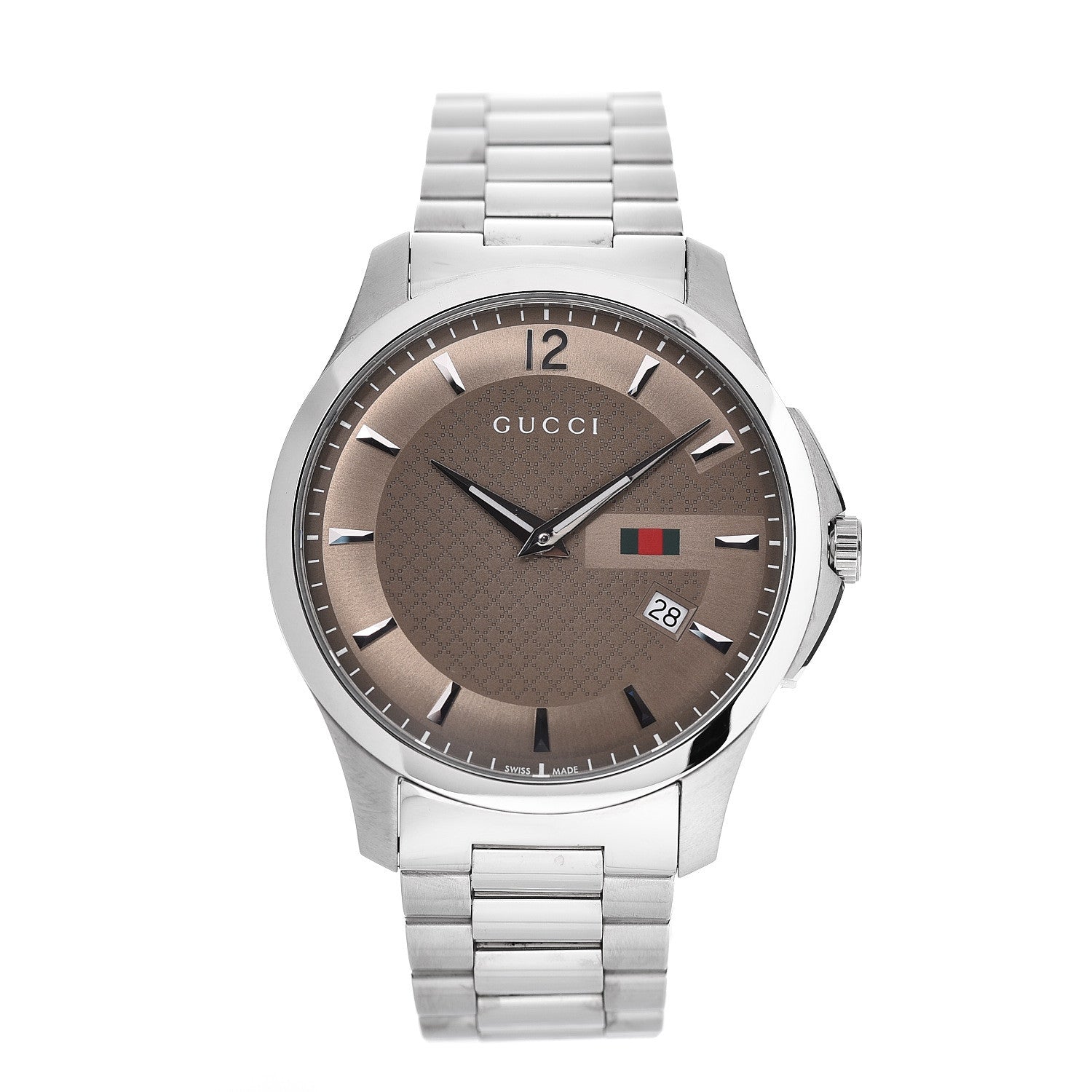 Gucci Stainless Steel 40mm G-Timeless Quartz Watch Brown 1 of 7