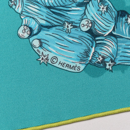 Hermes Silk Reve De Corail Scarf 90 Menthe Turquoise Canard 4 of 6