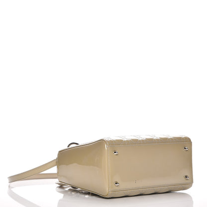 Christian Dior Patent Cannage Medium Lady Dior Beige 5 of 9