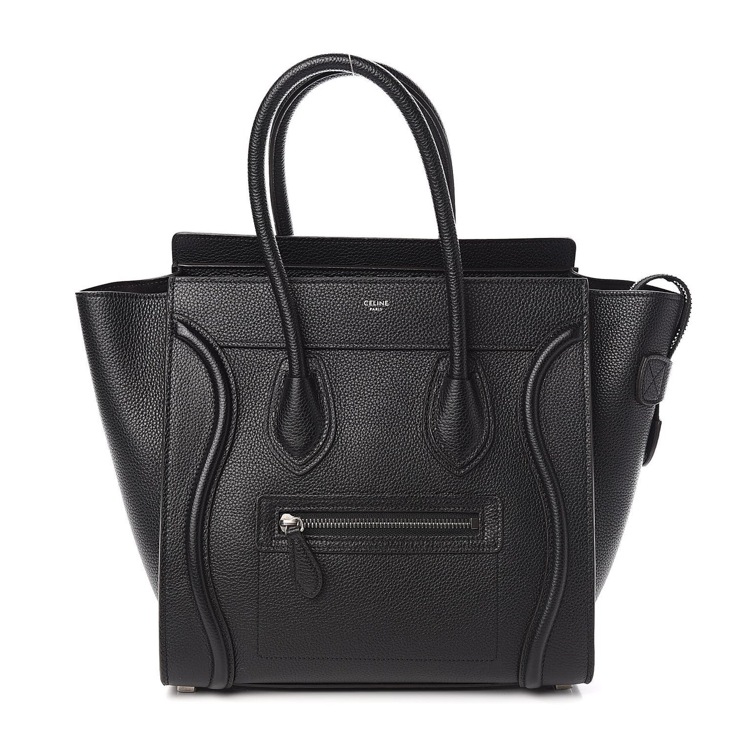 Drummed Calfskin Micro Luggage Black