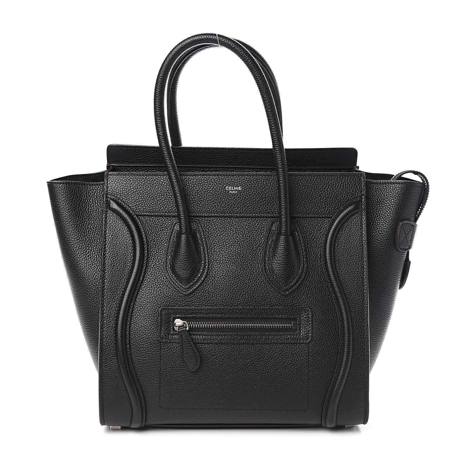 Celine Drummed Calfskin Micro Luggage Black 1 of 10