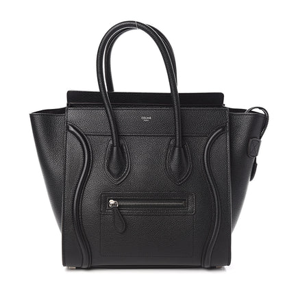 Celine Drummed Calfskin Micro Luggage Black 1 of 10