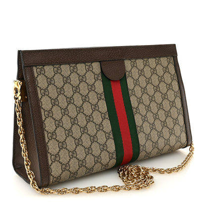 Gucci GG Supreme Monogram Web Medium Ophidia Chain Shoulder Bag Brown 3 of 10