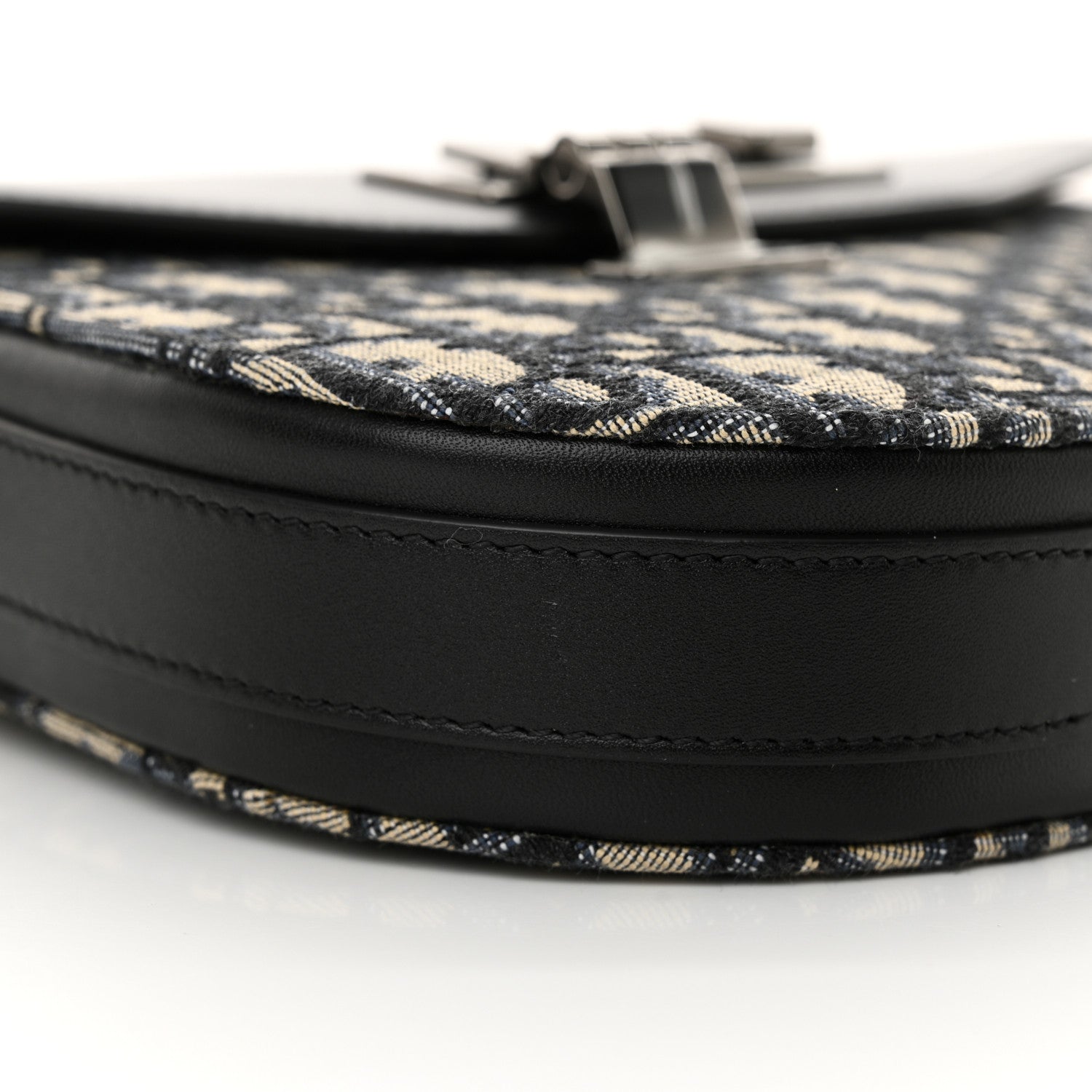 Christian Dior Oblique Smooth Calfskin Saddle Messenger Beige Black 9 of 10