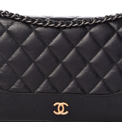 Chanel Aged Calfskin Quilted Gabrielle Wallet On Chain WOC Black 12 of 17
