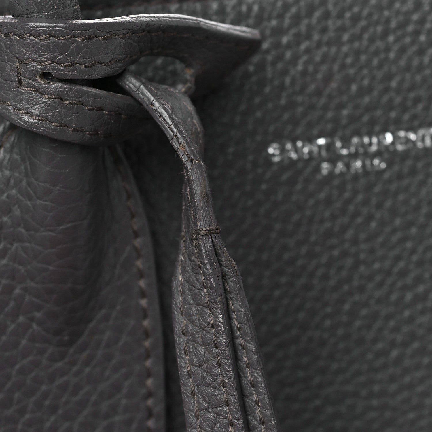 Saint Laurent Grained Calfskin Baby Sac De Jour Souple Coal 10 of 11