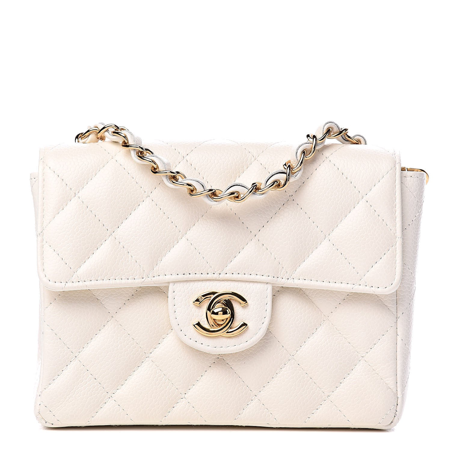 Chanel Caviar Quilted Mini Square Flap White 1 of 14