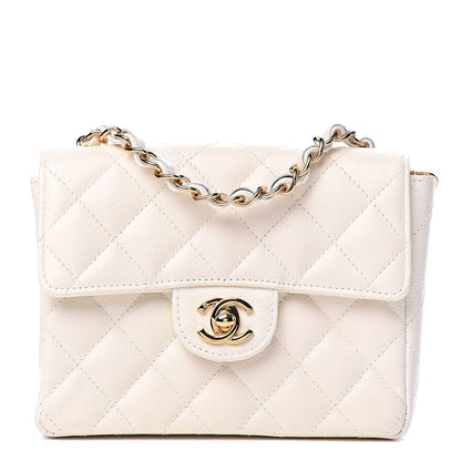 Chanel Caviar Quilted Mini Square Flap White 1 of 14