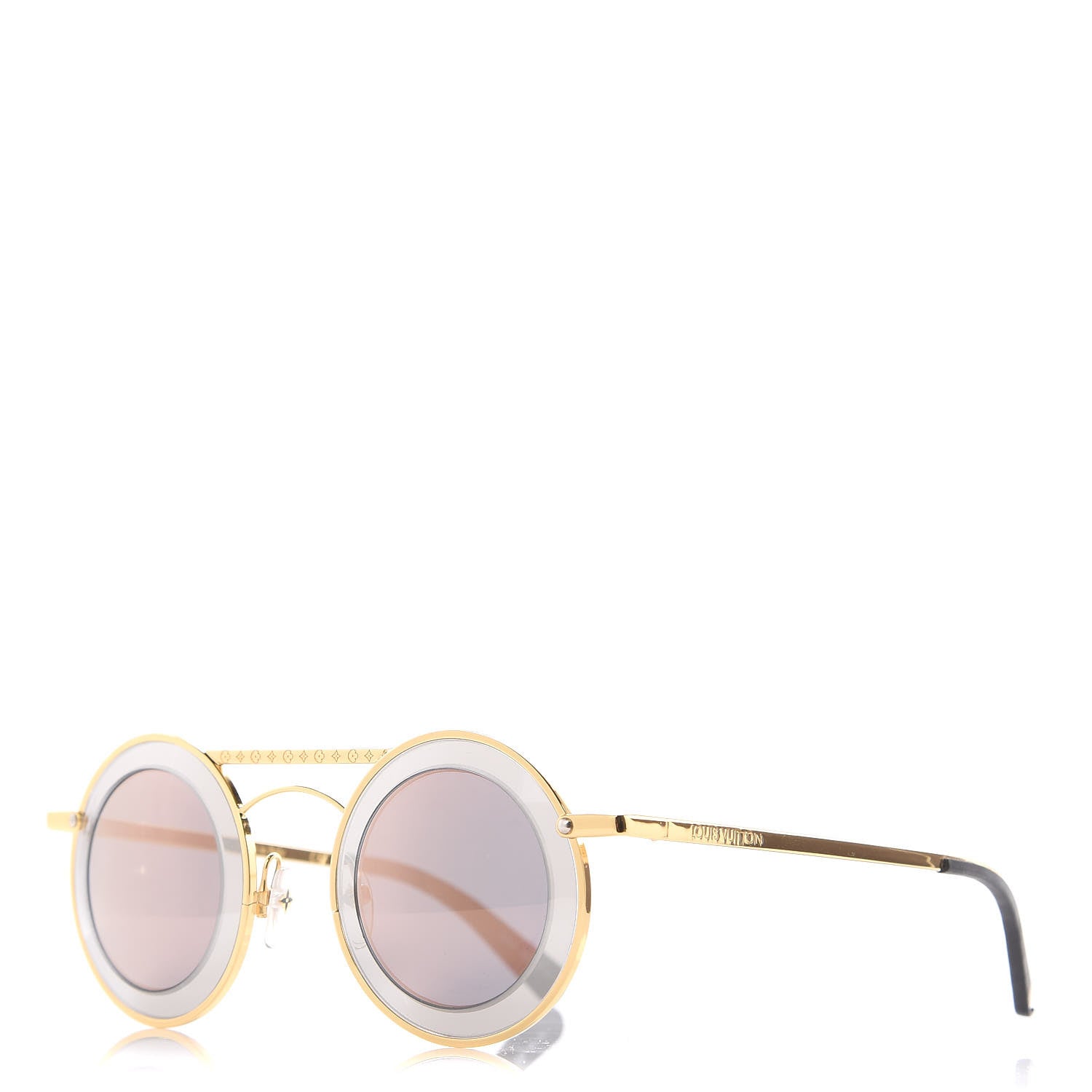 Louis Vuitton Round Metropolis Sunglasses Z0907U Gold 1 of 9
