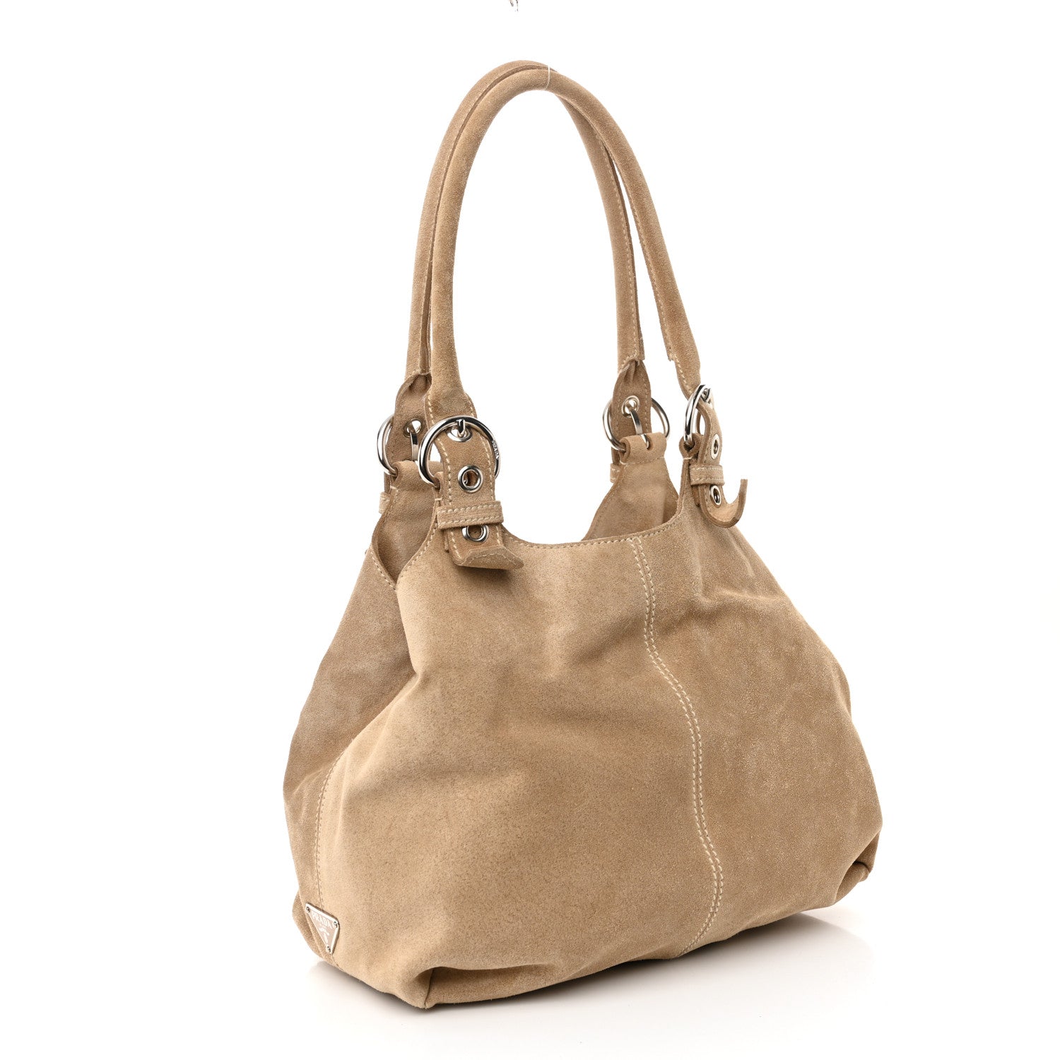 Prada Suede Scamosciato Shopping Tote Sabbia 3 of 10
