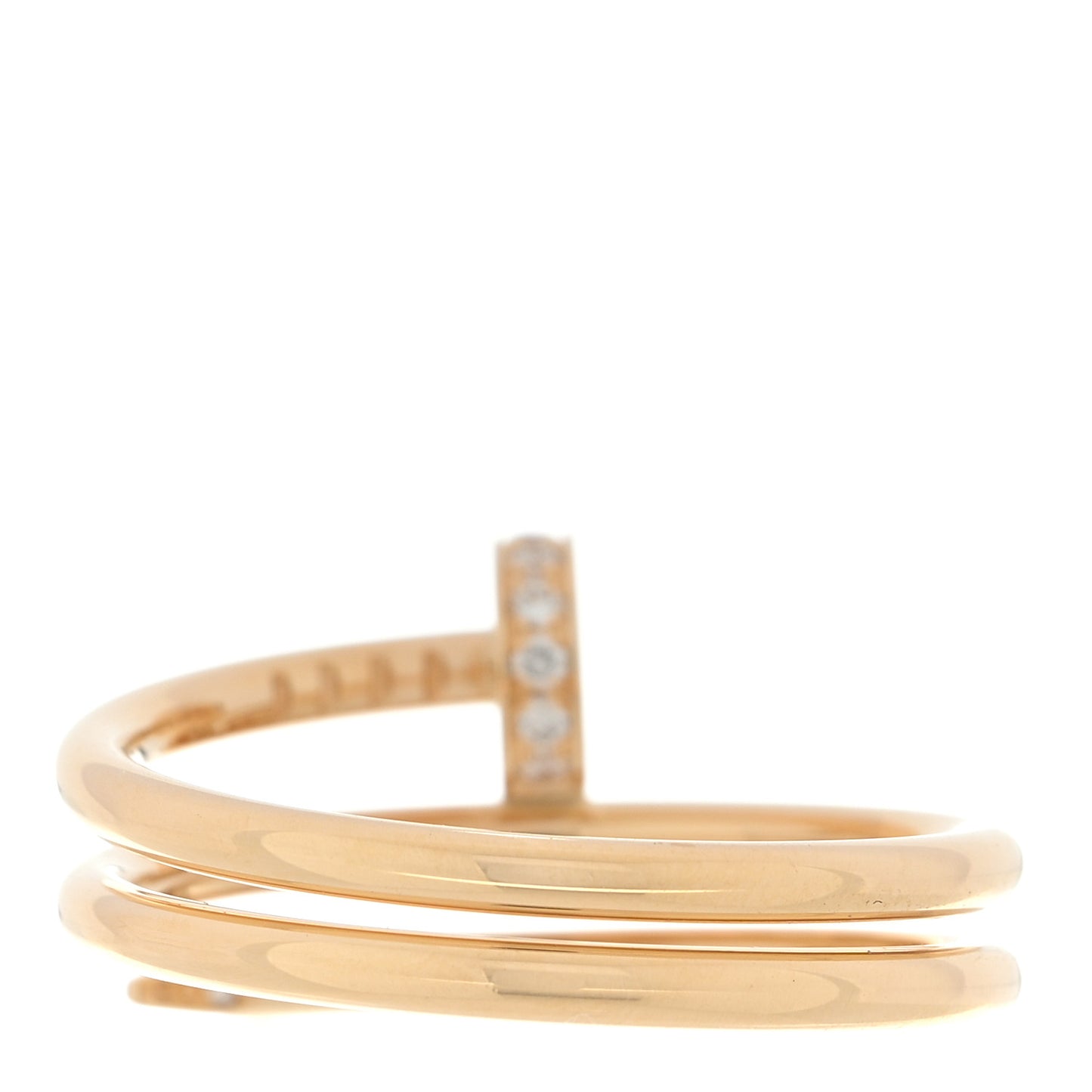 18K Yellow Gold Diamond Double Juste Un Clou Ring 53 6.5
