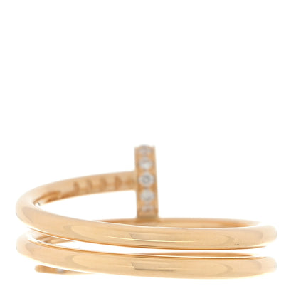 Cartier 18K Yellow Gold Diamond Double Juste Un Clou Ring 53 6.5 3 of 5