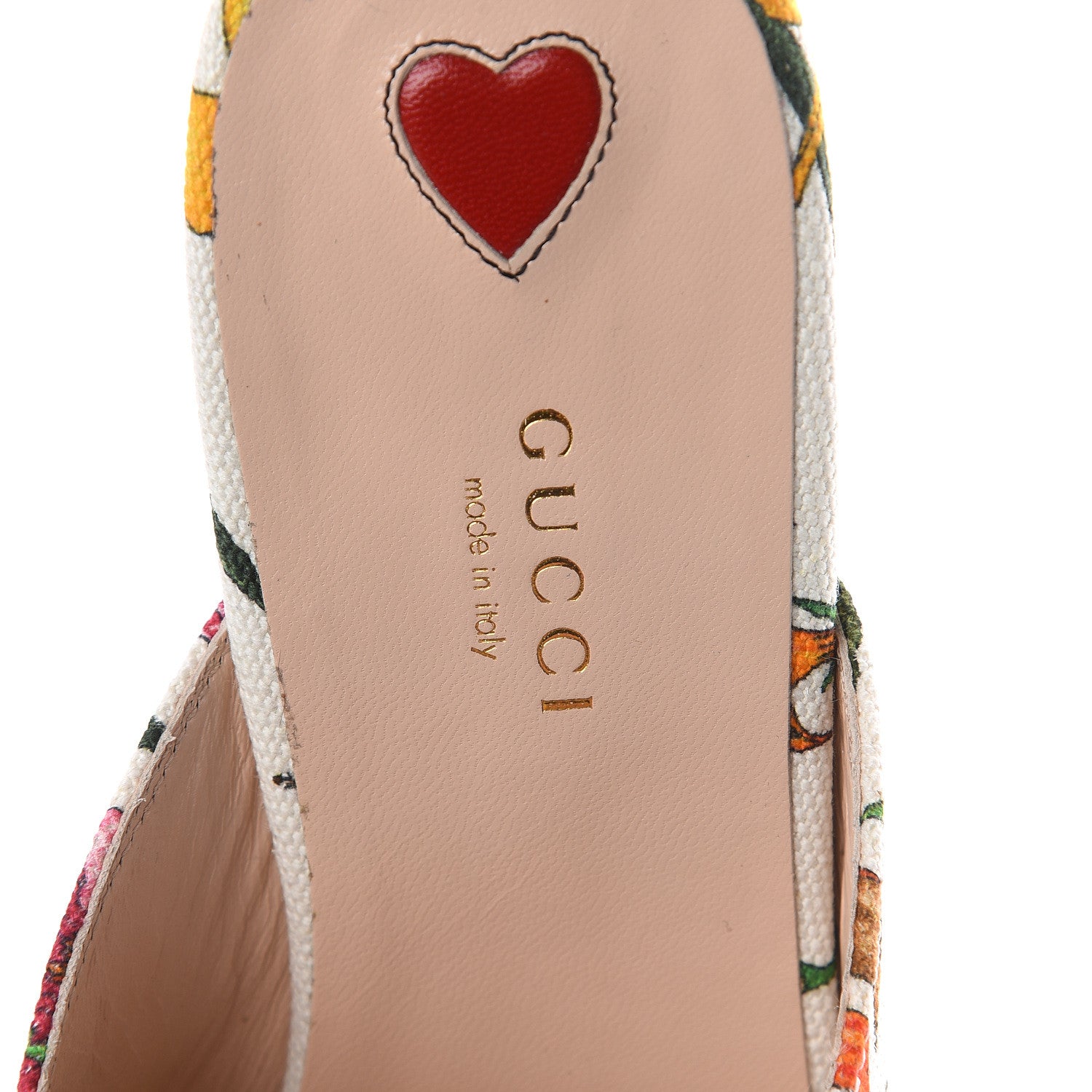 Gucci Canvas Flora Womens Princetown Slippers 39.5 White Multicolor 5 of 7