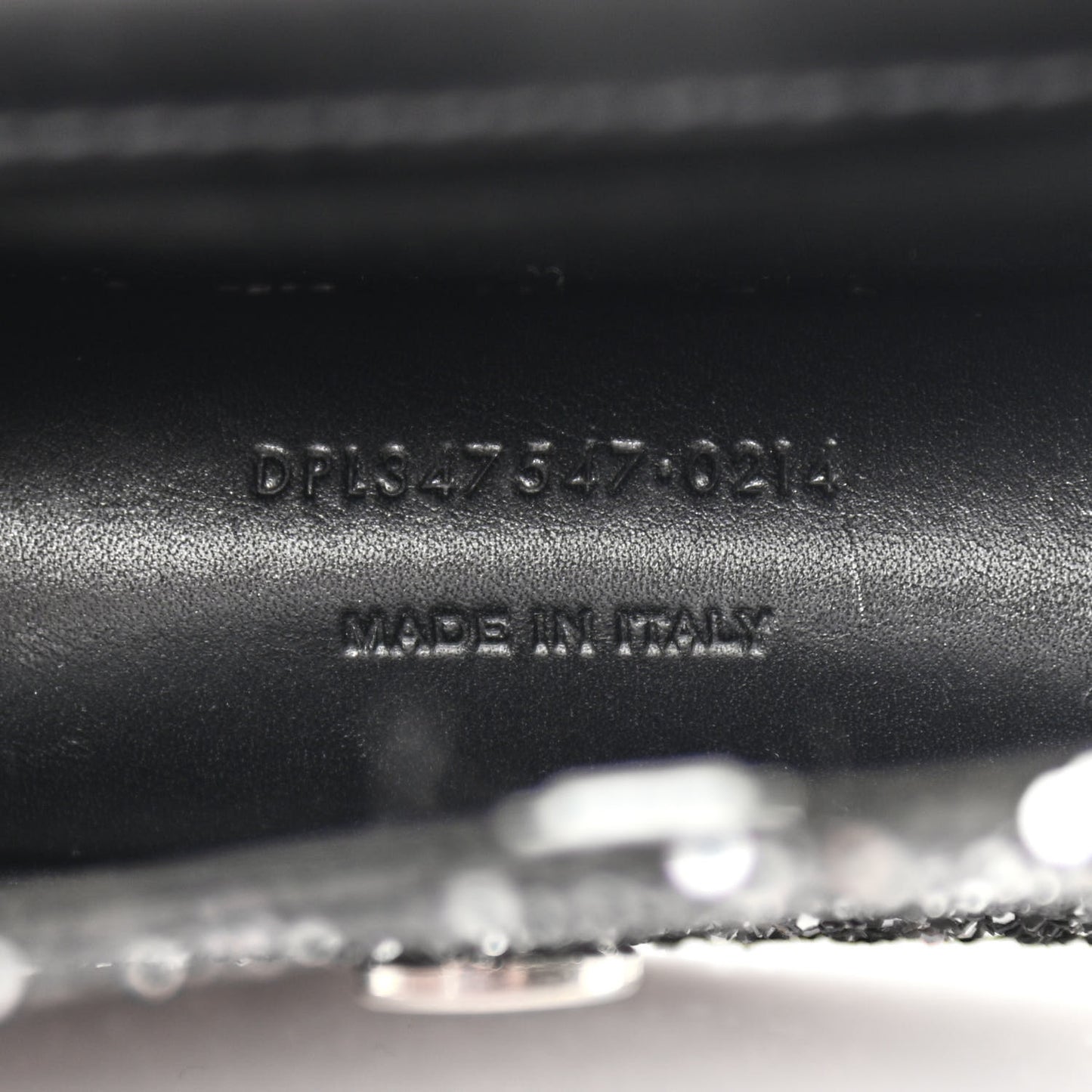 Sequin Calfskin Monogram Mini Candy Crossbody Black