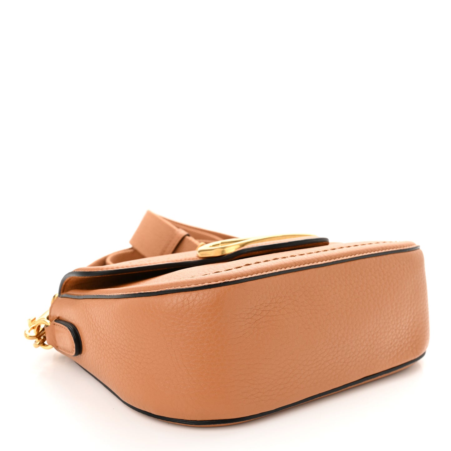 Soft Grainy Calfskin Alltime Shoulder Bag Almond Beige