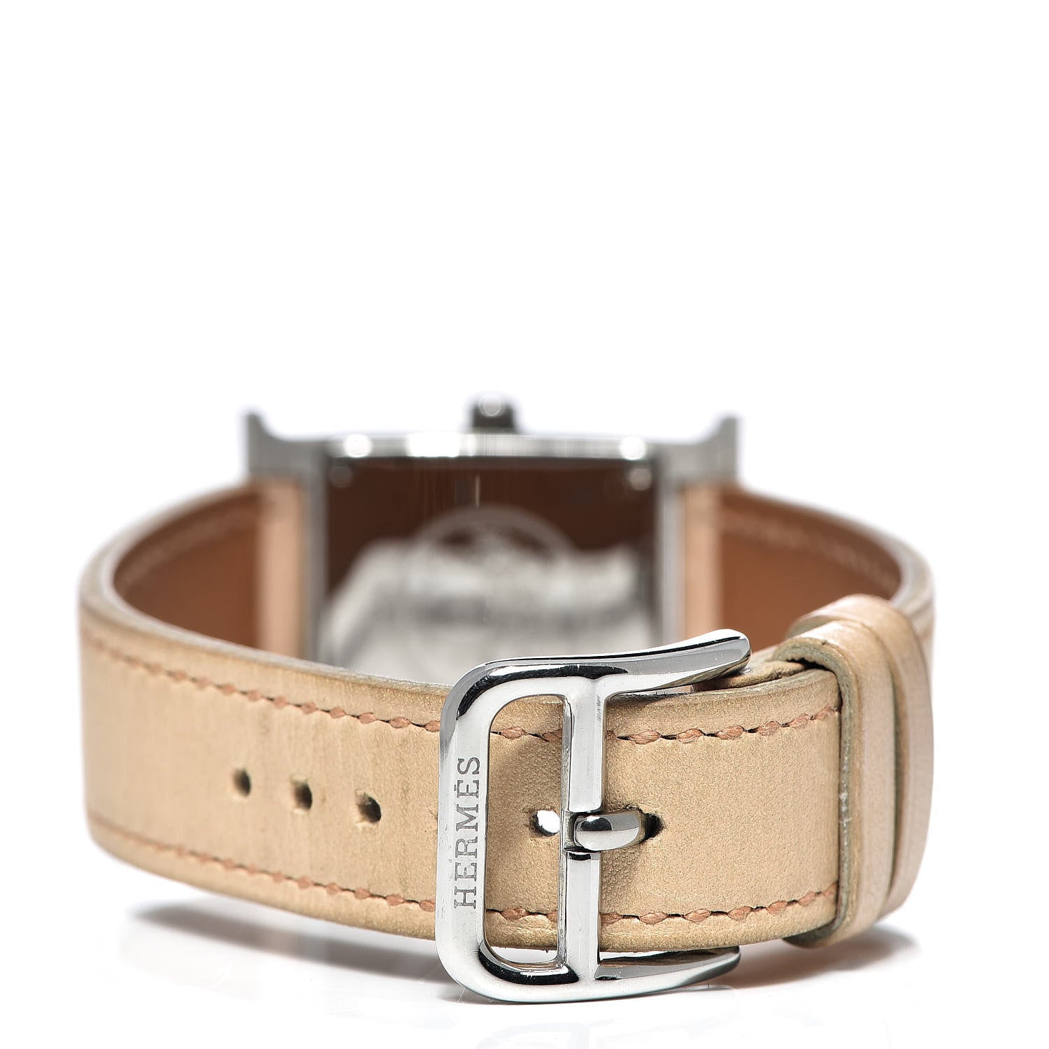 Hermes Stainless Steel Swift 21mm Heure H Hour Quartz Watch Parchemin 4 of 7