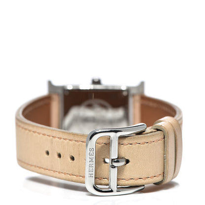 Hermes Stainless Steel Swift 21mm Heure H Hour Quartz Watch Parchemin 4 of 7