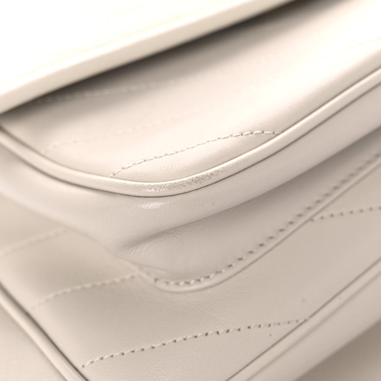 Lambskin Matelasse Monogram Medium Niki Chain Satchel Ivory