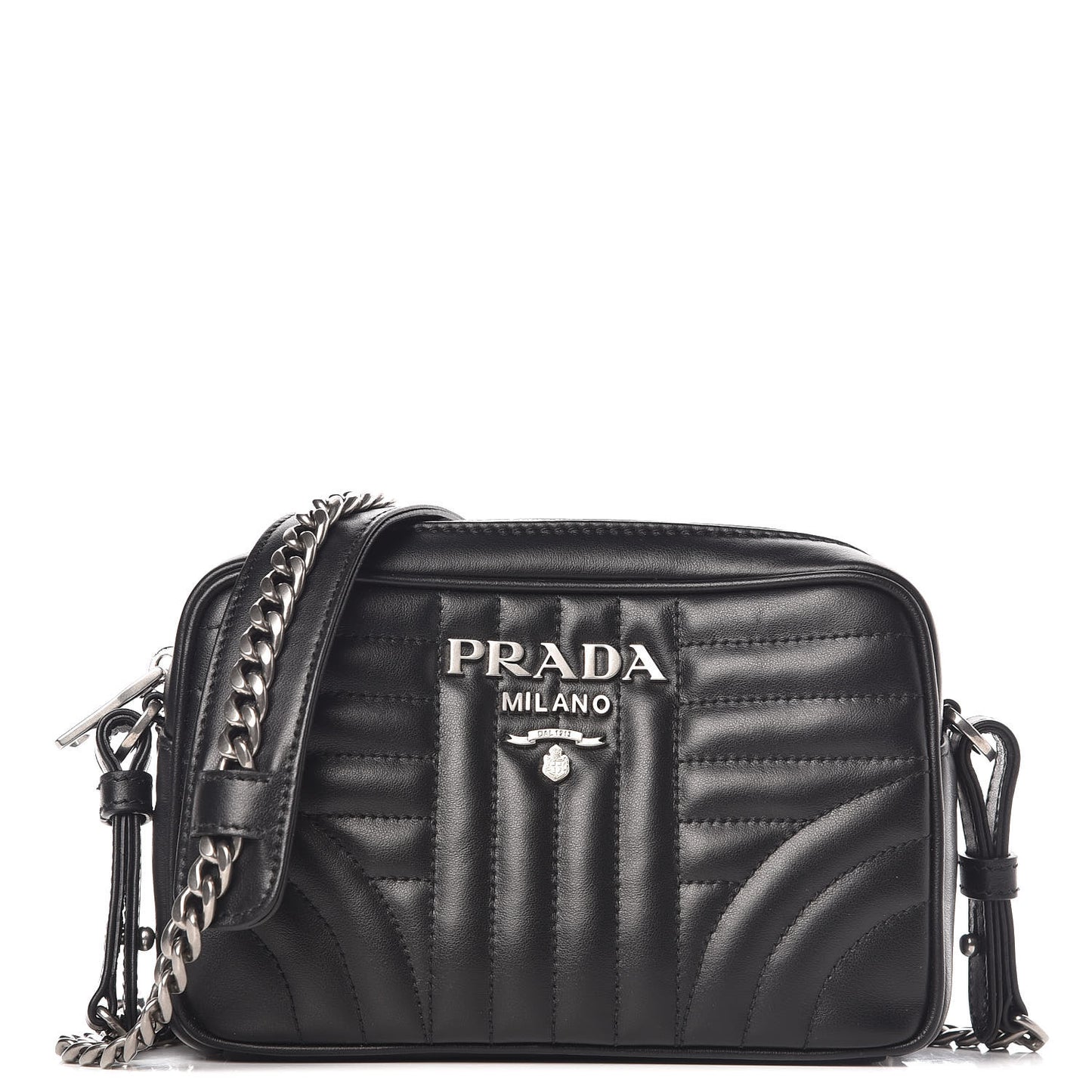Soft Calfskin Diagramme Crossbody Bag Black