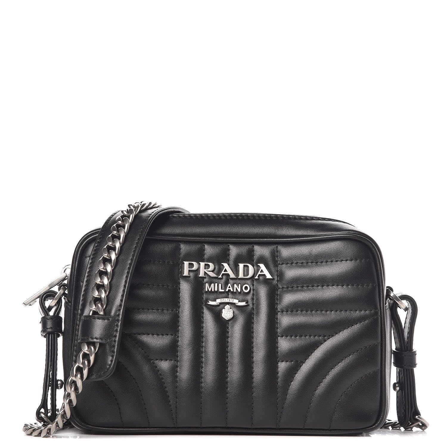 Prada Soft Calfskin Diagramme Crossbody Bag Black 1 of 8