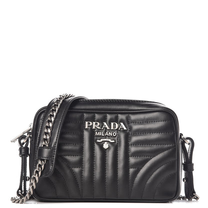Prada Soft Calfskin Diagramme Crossbody Bag Black 1 of 8