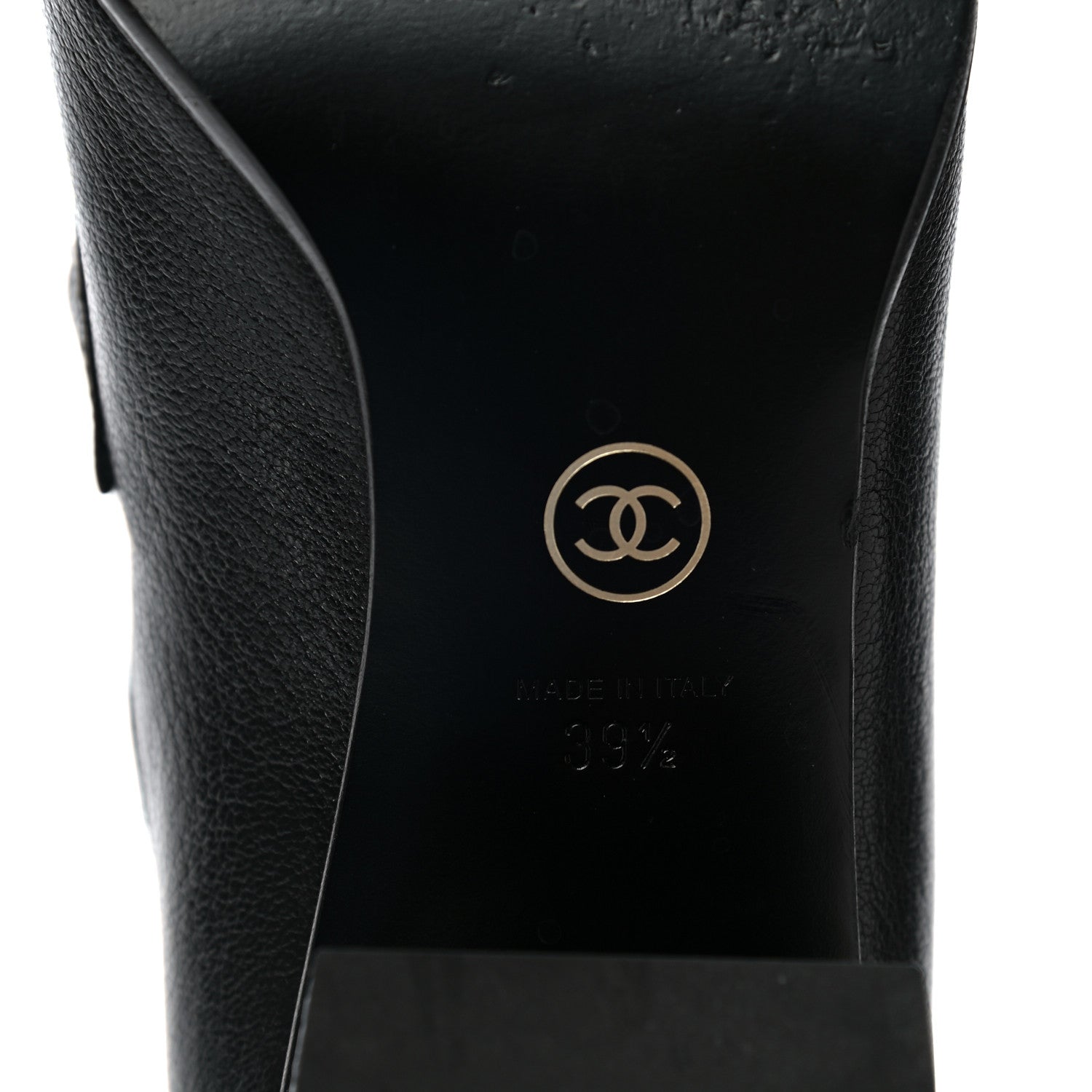 Chanel Calfskin Patent Quilted CC Chain Mocassin Loafers 39.5 Black 8 of 15