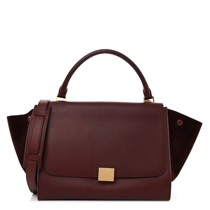 Celine Smooth Calfskin Suede Medium Trapeze Burgundy 1 of 10