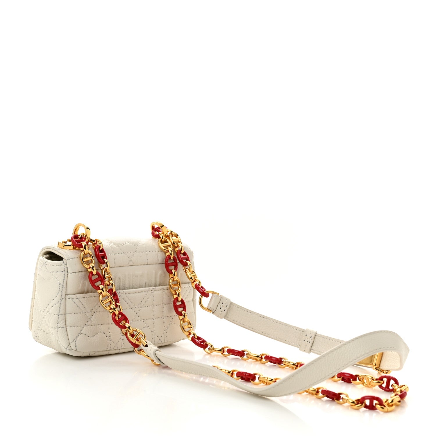 Christian Dior Supple Calfskin Cannage Dioramour Micro Caro Bag Latte 2 of 8