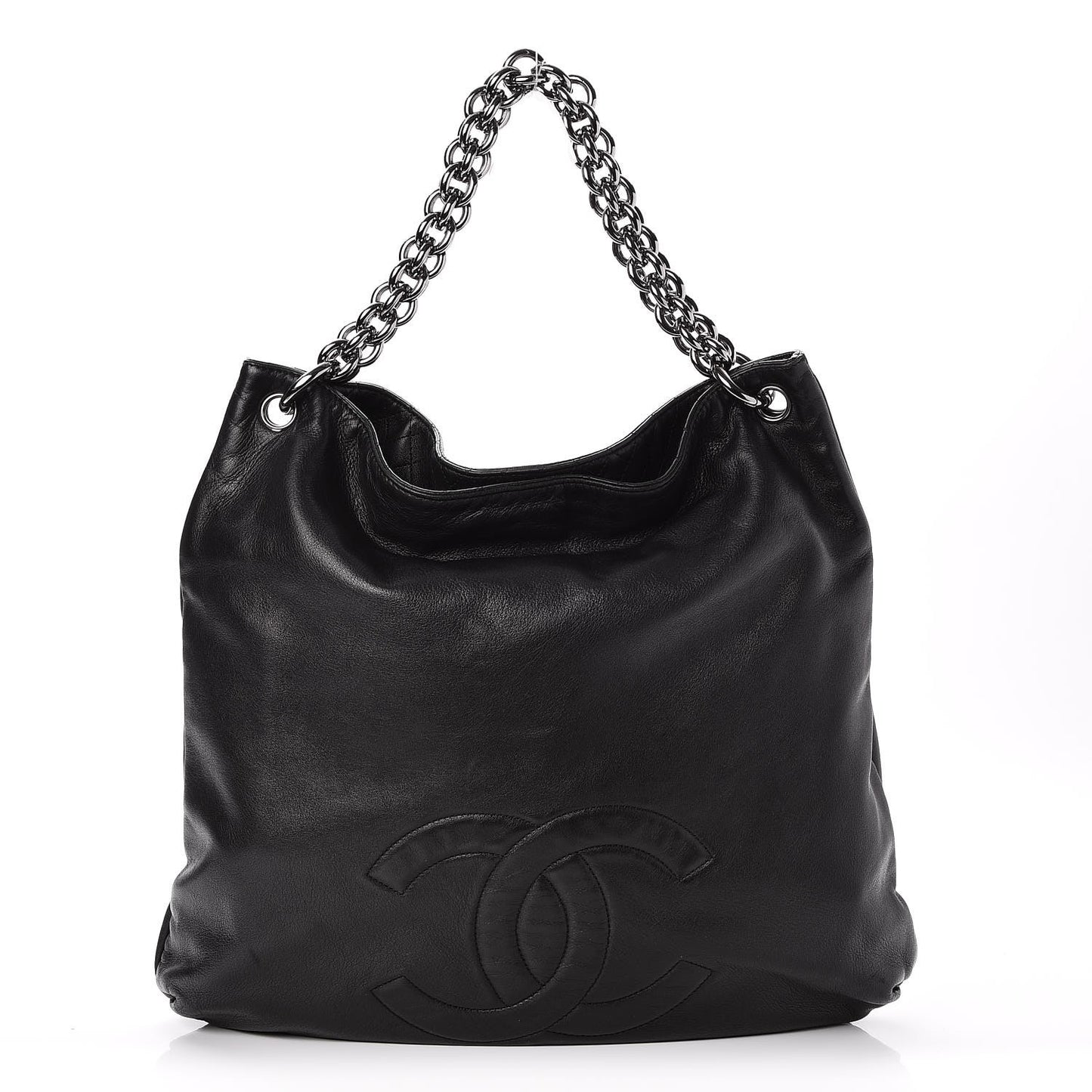 Lambskin Large Soft and Chain Hobo Black