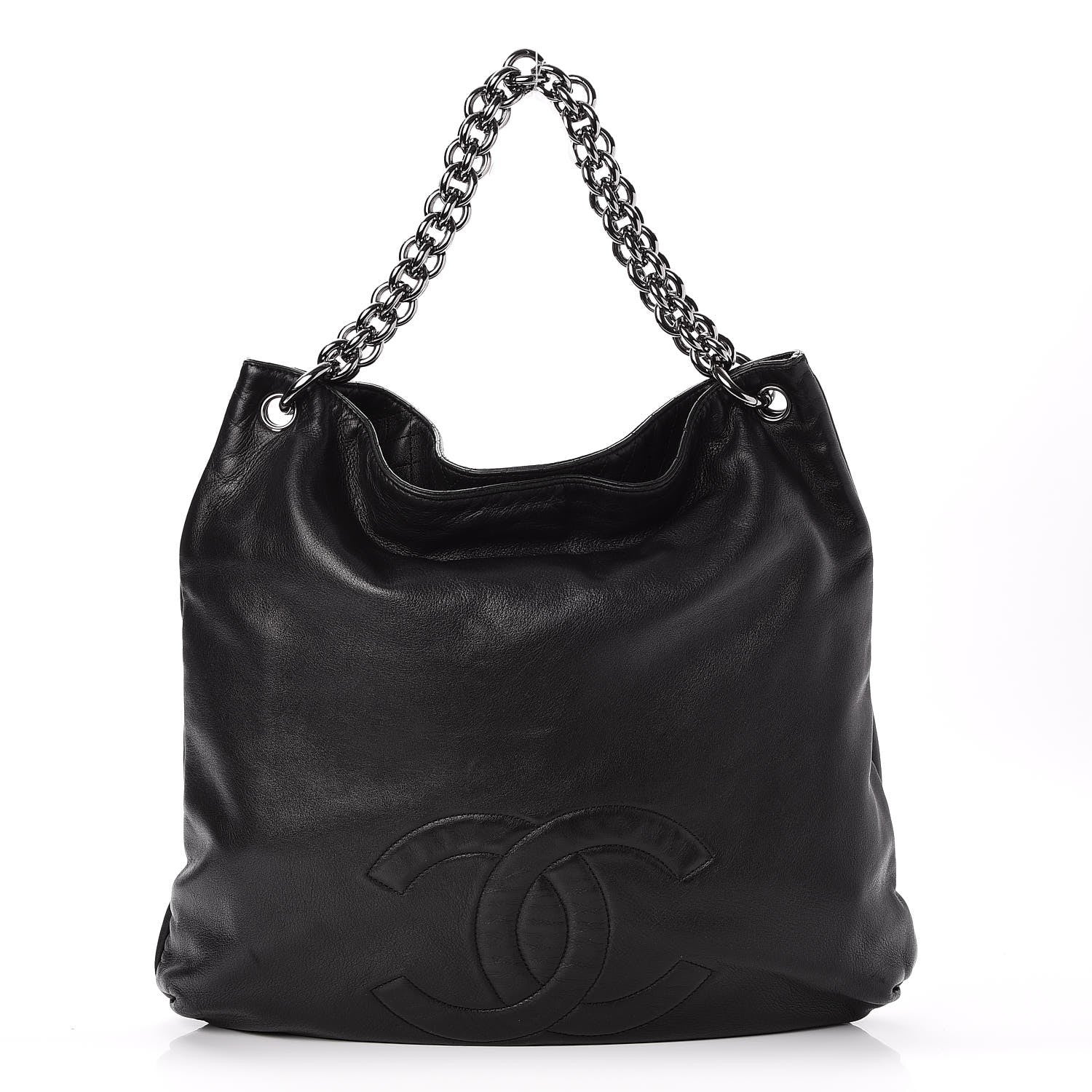 Chanel Lambskin Large Soft and Chain Hobo Black 1 of 8