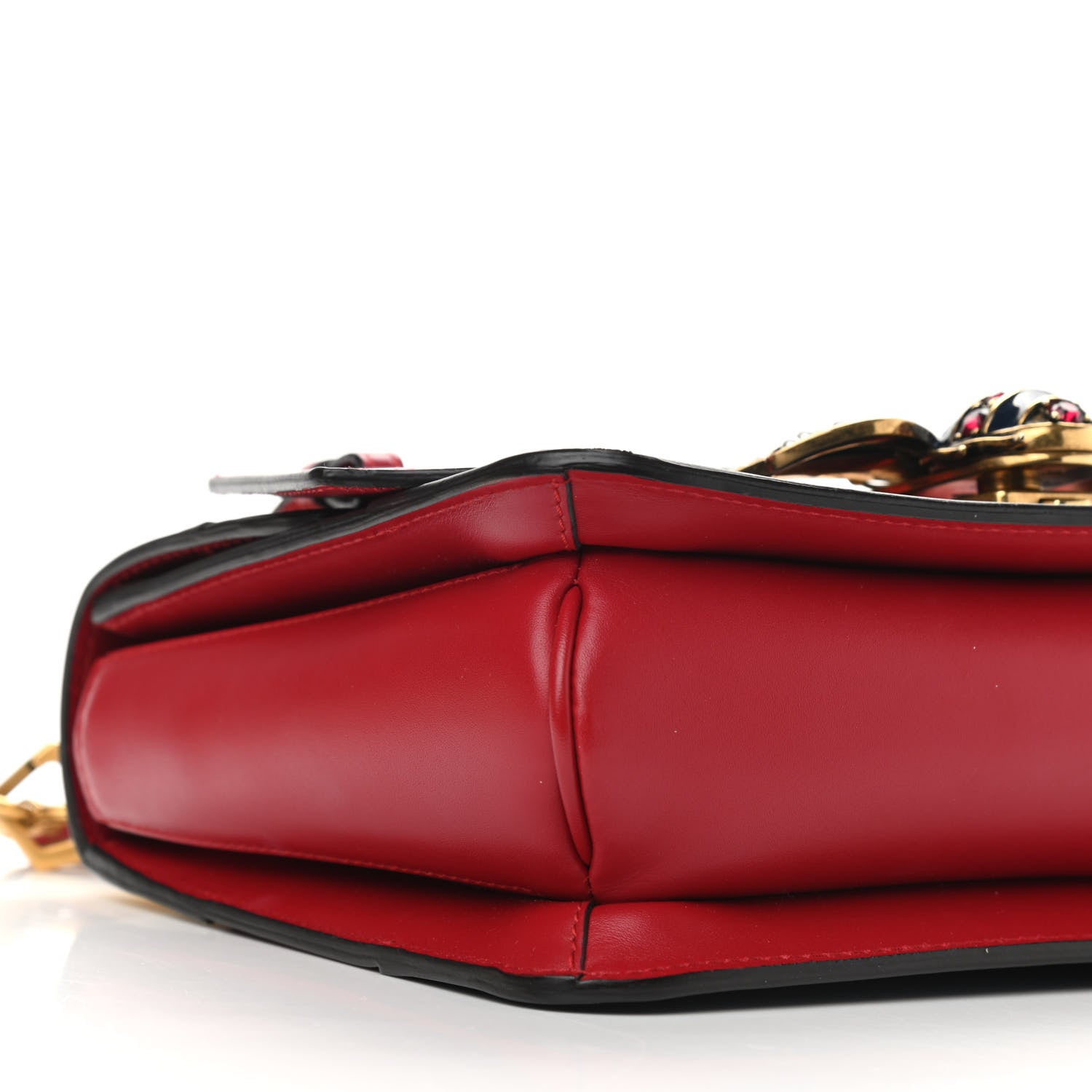 Gucci Calfskin Sylvie Web Queen Margaret Shoulder Bag Blue Agata Hibiscus Red Mystic White 8 of 9