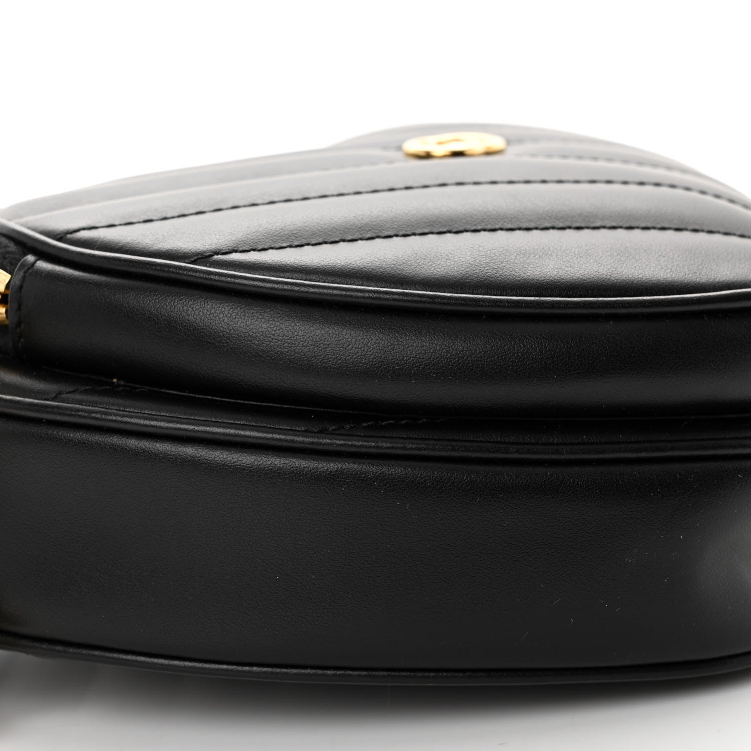 Gucci Calfskin Matelasse Diagonal Mini Interlocking G Heart Shoulder Bag Black 10 of 13