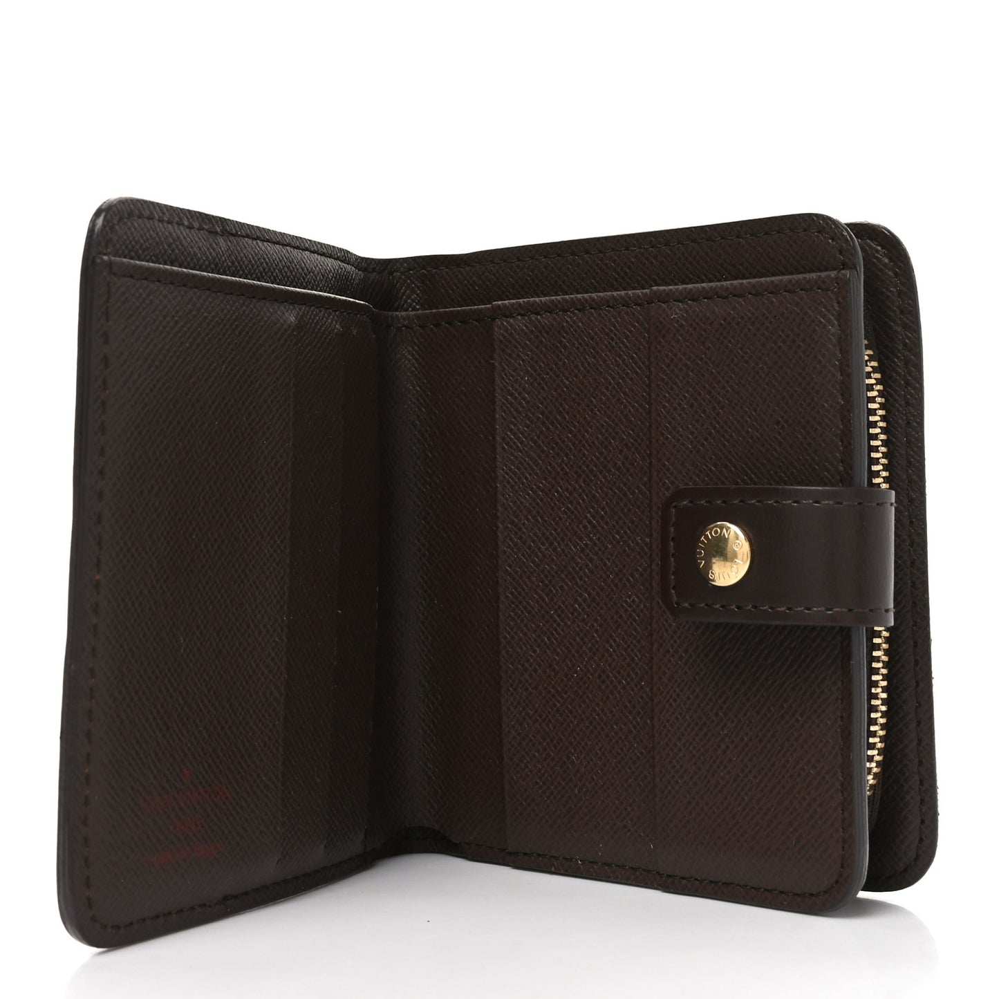 Damier Ebene Zippe Zipped Compact Wallet
