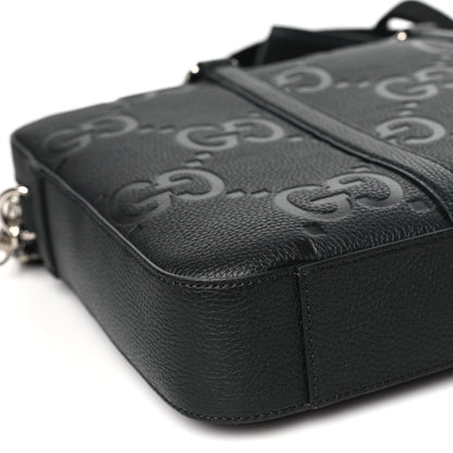 Gucci Piuma Calfskin Jumbo GG Embossed Briefcase Black 9 of 10