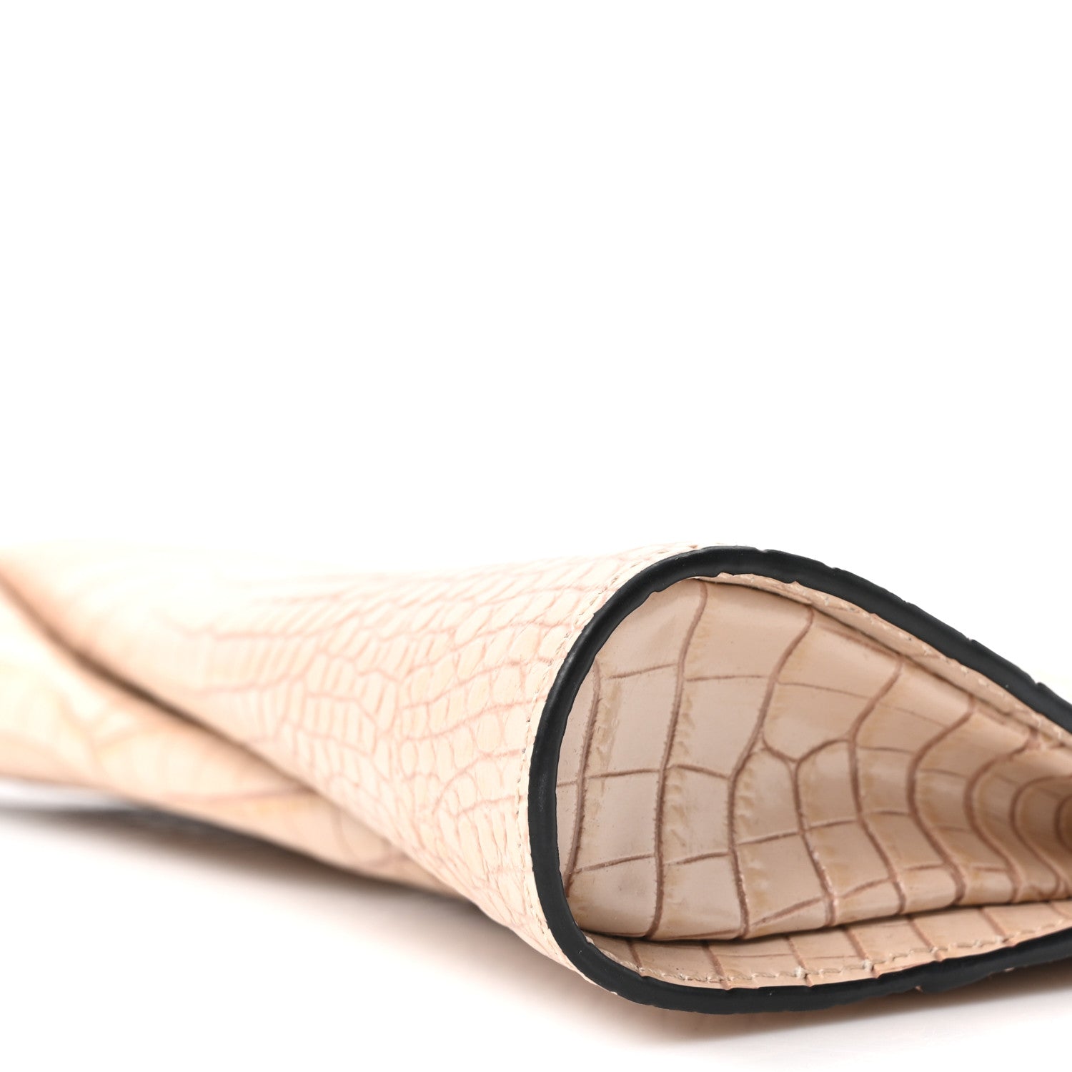 Christian Louboutin Crocodile Embossed Calfskin Loubi Twist Zip Clutch Bag Beige 9 of 9