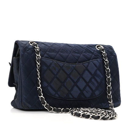 Chanel Satin Paillette Sequin Quilted Medium Single Flap Navy 3 of 15