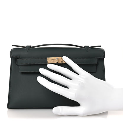 Hermes Swift Kelly Pochette Clutch Vert Mangrove 2 of 12