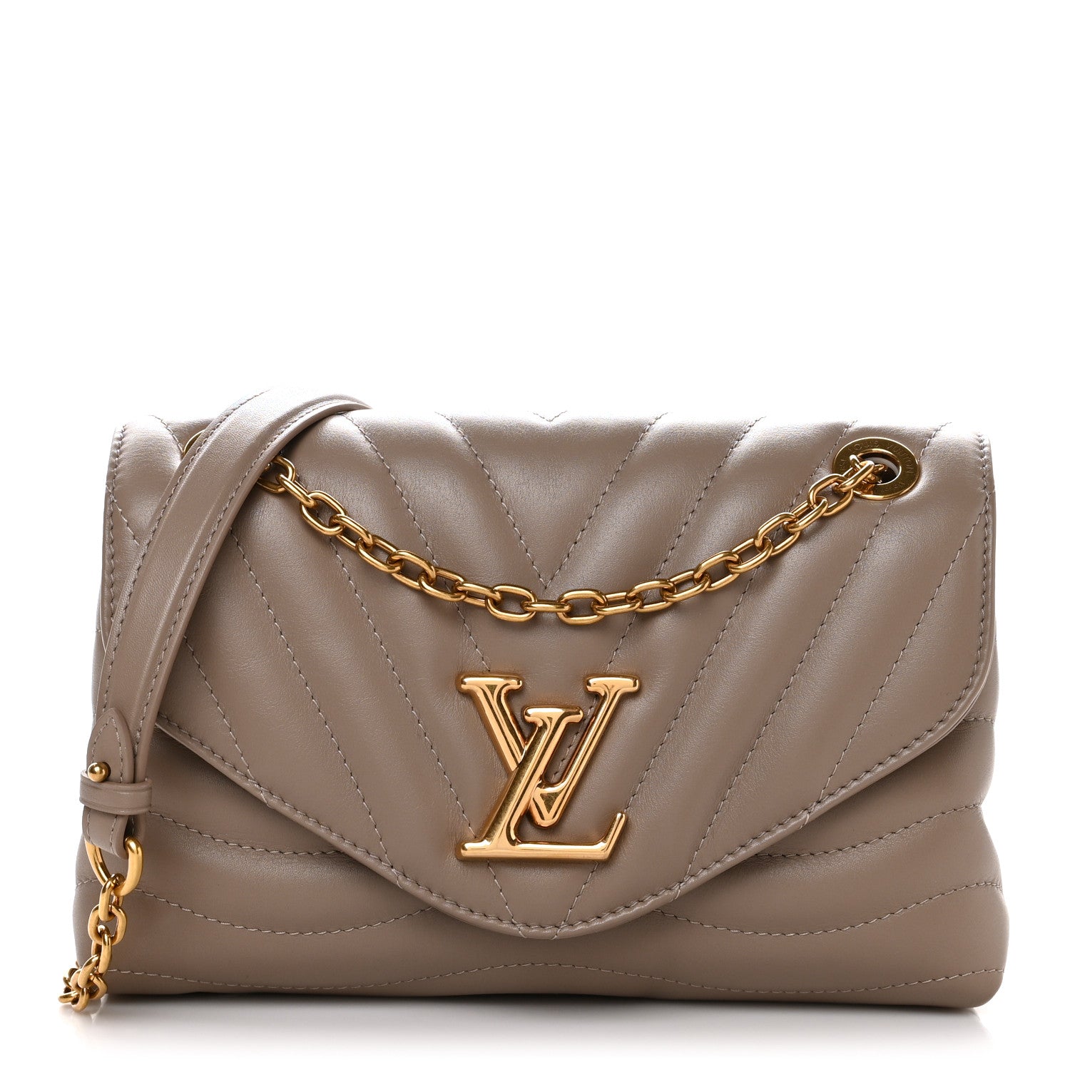 Louis Vuitton Calfskin LV New Wave Chain Bag Taupe 1 of 9